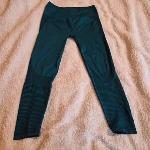 Seamless High Waisted Mesh Detail Athletic Leggings Teal Green Yoga Pant gymwear